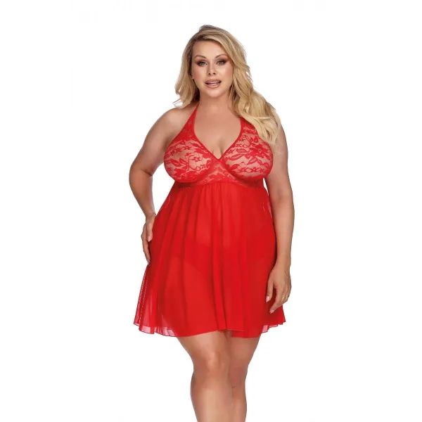 Rotes Babydoll AA052973 von Anais Apparel Plus Size | Fesselliebe.de