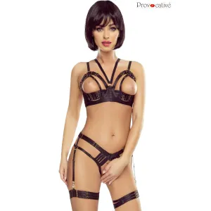 Schwarzer Strumpfhalter ouver Slip PR1635 von Provocative
