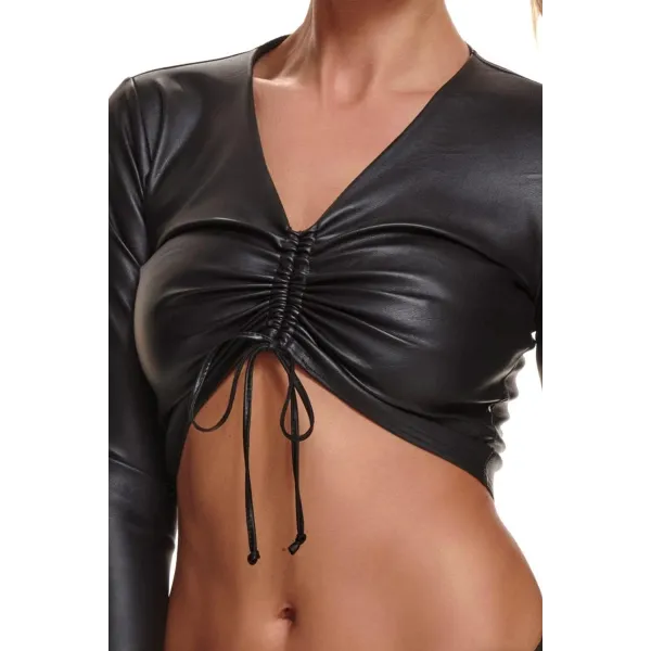Schwarzes Damen-Top BRAdriana001 von Demoniq Black Rose 2.0 Collection | Fesselliebe.de