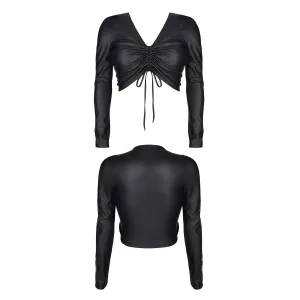 Schwarzes Damen-Top BRAdriana001 von Demoniq Black Rose 2.0 Collection