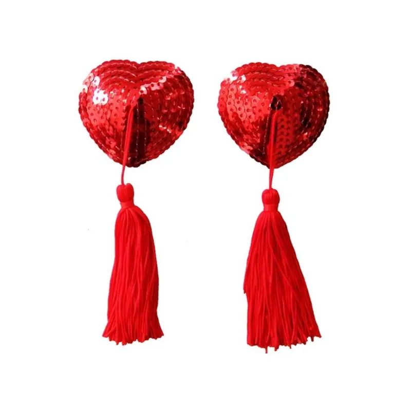 Rote Nipples Cover Heart, selbstklebend, Brustwarzenschmuck von PRovocative | Fesselliebe.de