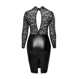Midi Kleid mit weicher Spitze F269 von Noir Handmade Curve Collection | Fesselliebe.de