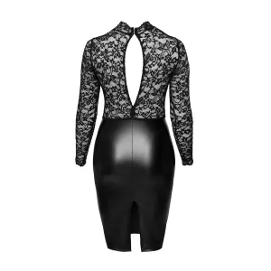 Midi Kleid mit weicher Spitze F269 von Noir Handmade Curve Collection