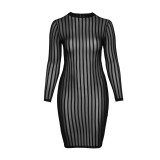 Klassisches Kleid aus weichem und elastischen Tüll F270 von Noir Handmade Curve Collection | Fesselliebe.de