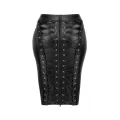 Schwarzer Rock aus Powerwetlook F273 von Noir Handmade Curve Collection