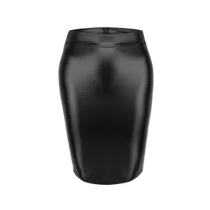 Schwarzer Rock aus Powerwetlook F273 von Noir Handmade Curve Collection