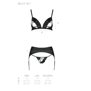 Schwarzes 3tlg. Set PA596237 von Passion