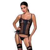 Schwarzes Kunstleder Corset PA596228 von Passion | Fesselliebe.de