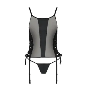 Schwarzes Kunstleder Corset PA596228 von Passion
