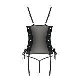 Schwarzes Kunstleder Corset PA596228 von Passion | Fesselliebe.de