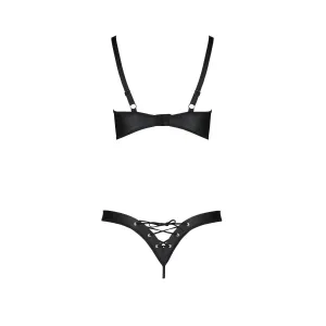 Schwarzer Kunstleder Bikini PA596177 von Passion