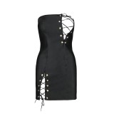 Schwarzes Kunstleder Chemise PA596180 von Passion | Fesselliebe.de