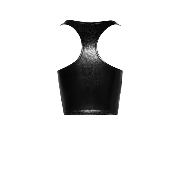 F275 Snake Wetlook Top mit Reißverschluss von Noir Handmade | Fesselliebe.de