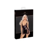 F282 Kurzes Powerwetlook Kleid mit Spitzeneinsätzen von Noir Handmade | Fesselliebe.de