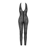 F286 Neckholder Catsuit Leopardenmuster von Noir Handmade | Fesselliebe.de