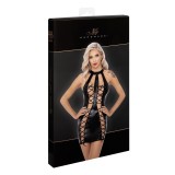 F291 Powerwetlook Kleid mit doppelter Schnürung vorne von Noir Handmade | Fesselliebe.de