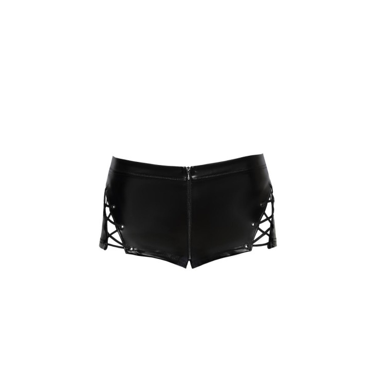 F292 Powerwetlook Shorts mit Schnürrung von Noir Handmade | Fesselliebe.de
