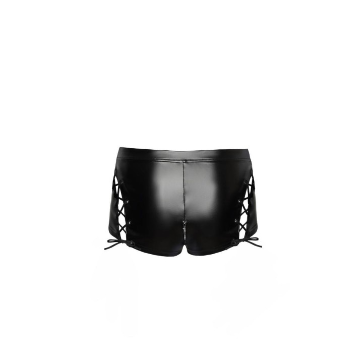 F292 Powerwetlook Shorts mit Schnürrung von Noir Handmade | Fesselliebe.de