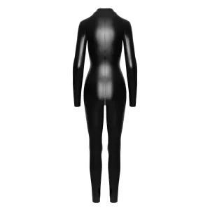 F293 Powerwetlook Catsuit mit Frontreißverschluss von Noir Handmade
