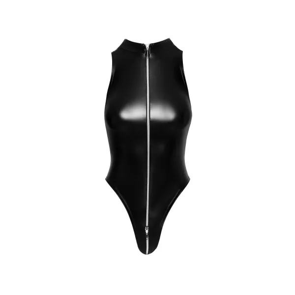 F294 Powerwetlook Bodysuit mit Frontreißverschluss von Noir Handmade | Fesselliebe.de