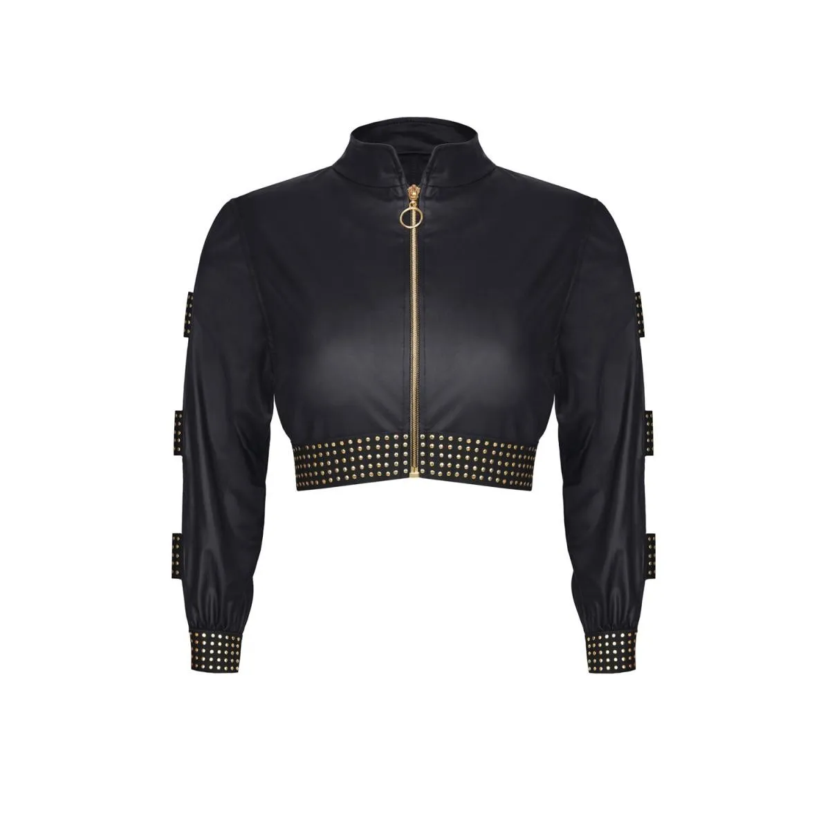 Schwarzer kurze Damen Jacke CBMartha001 von Demoniq Cash Baby Collection | Fesselliebe.de