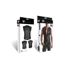 Herren Weste RMOttaviano001 schwarz von Regnes Fetish Planet
