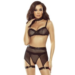 Schwarzes 6-teilges Netz-Set von Provocative | Fesselliebe.de