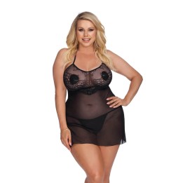 Schwarzes Negligee AA053637 von Anais Apparel Plus Size | Fesselliebe.de