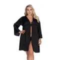 Schwarzer Morgenrock AA053628 von Anais Apparel Plus Size