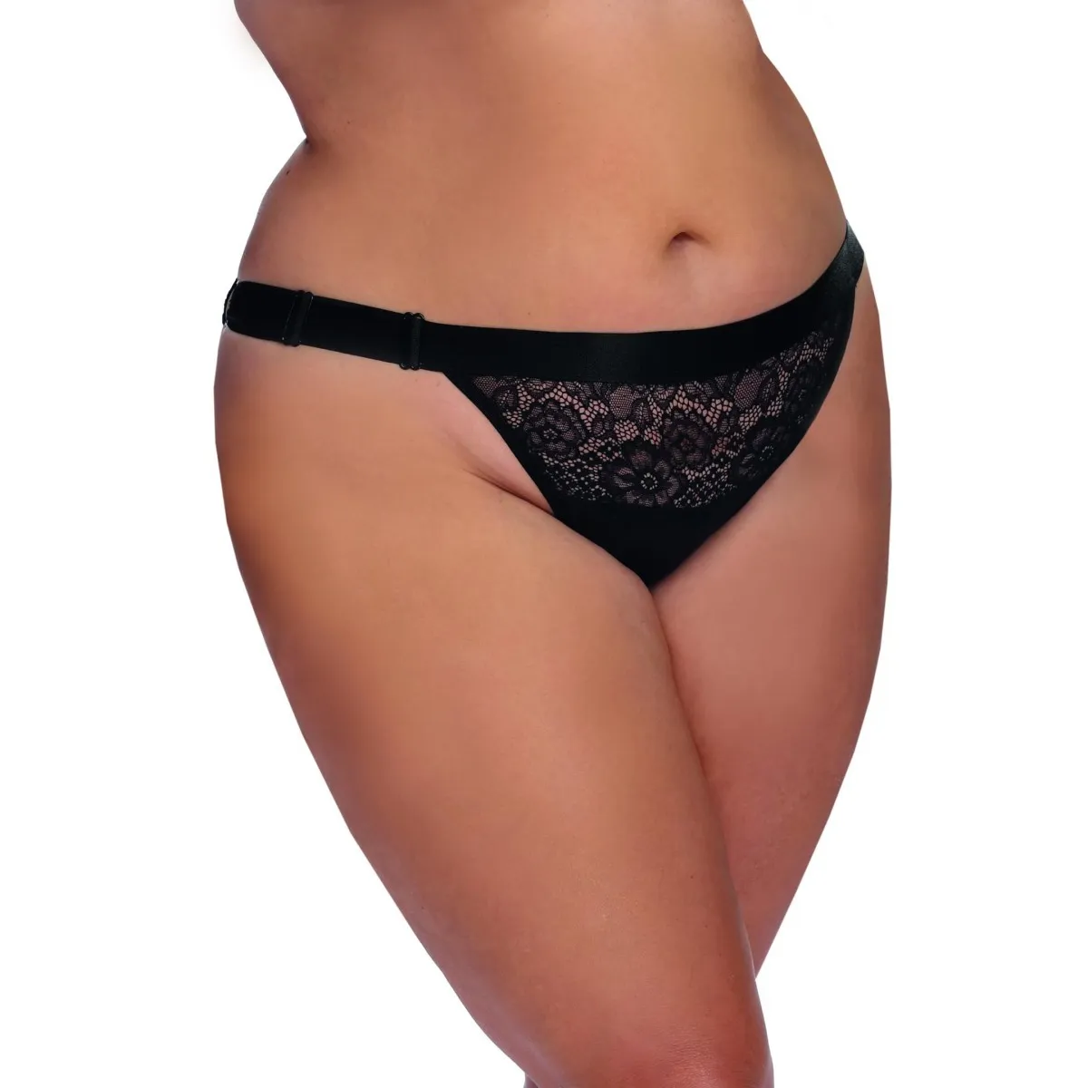 Schwarzer Knickers mit Spitze AA053643 von Anais Apparel Plus Size | Fesselliebe.de