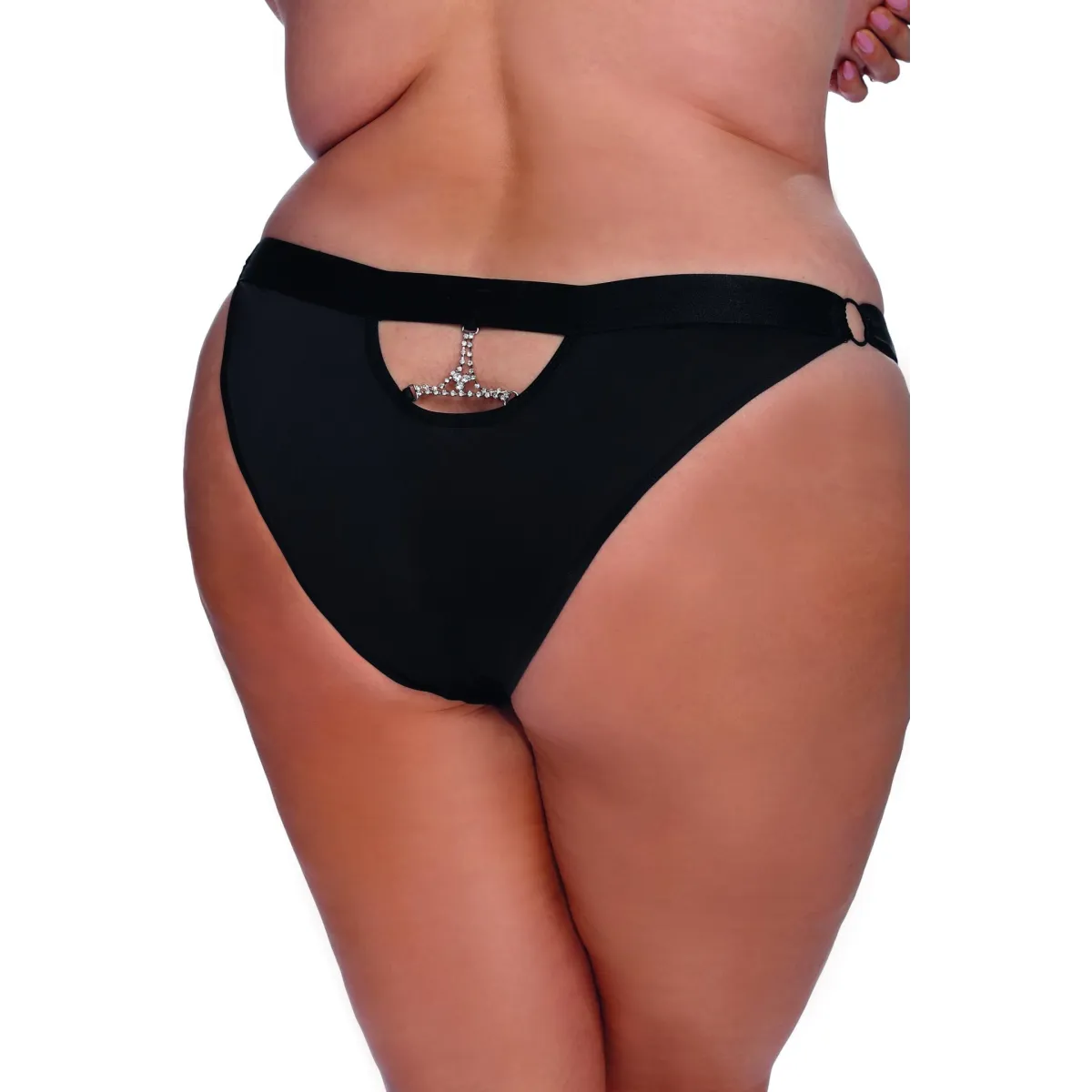 Schwarzer Knickers mit Spitze AA053643 von Anais Apparel Plus Size | Fesselliebe.de