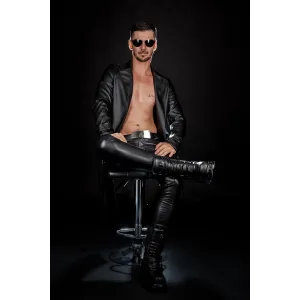 Halblanger Herren Mantel RMMassiomo001 von Regnes Fetish Planet Red Mark 2