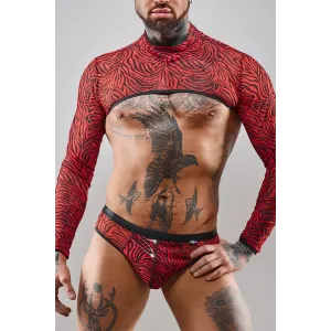 Crop Top RELeonel001 schwarz/rot von RFP Razor’s Edge Kollektion | Fesselliebe.de