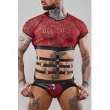 Harness T-Shirt RERodrigo001 schwarz/rot von RFP Razor’s Edge Kollektion | Fesselliebe.de