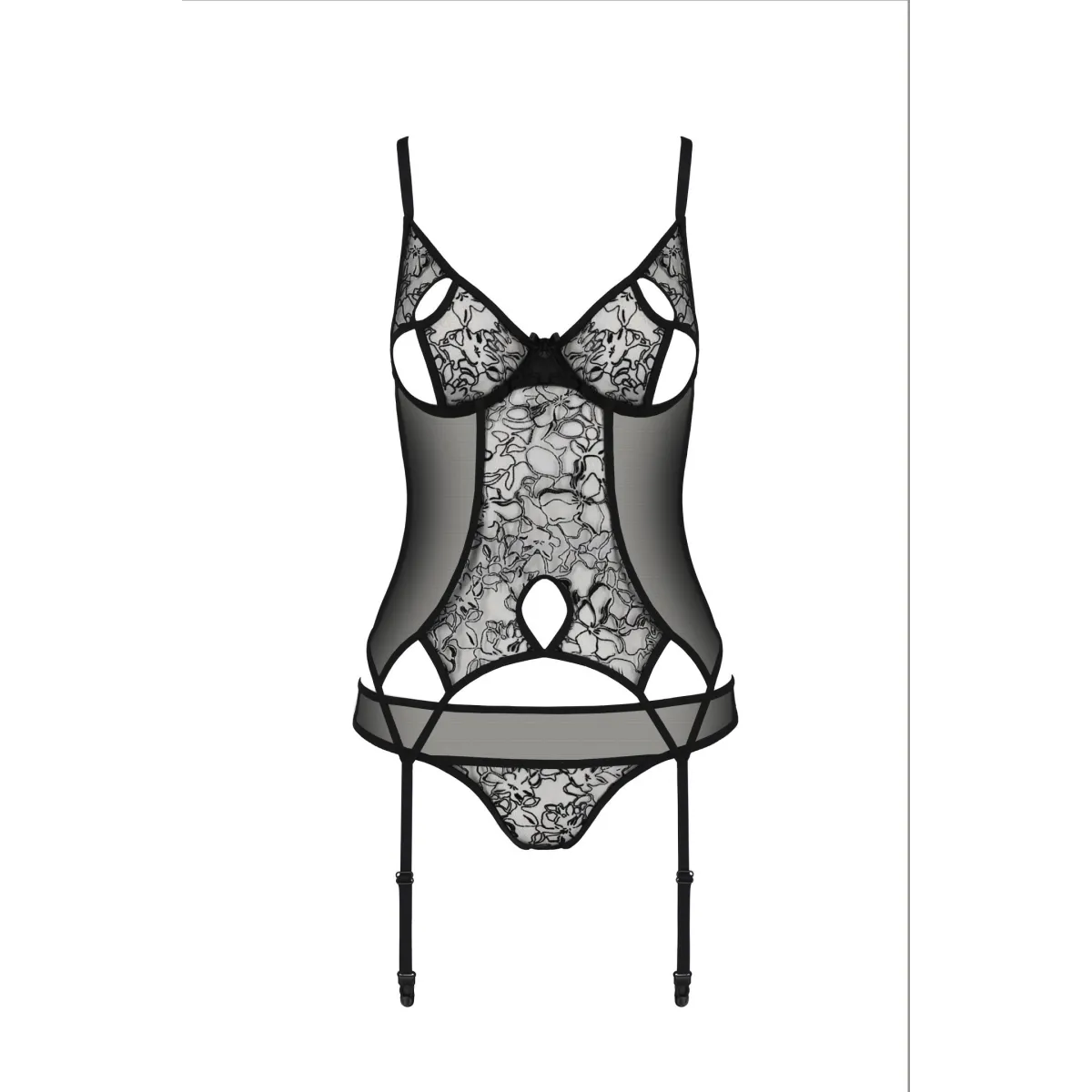 Schwarzes Corset PA596615 von Passion | Fesselliebe.de