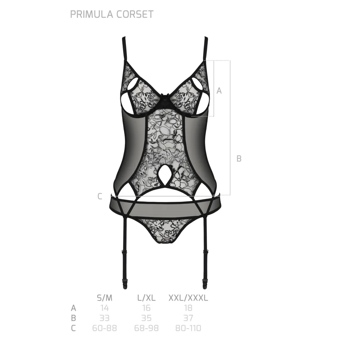 Schwarzes Corset PA596615 von Passion | Fesselliebe.de