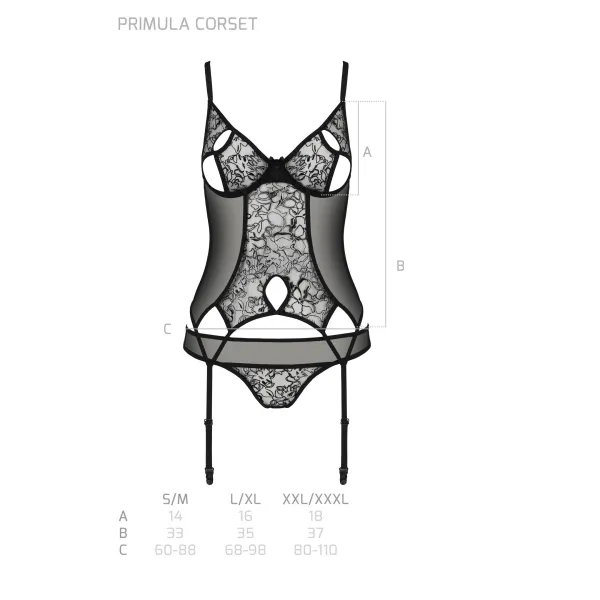 Schwarzes Corset PA596615 von Passion | Fesselliebe.de