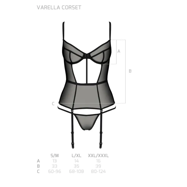 Schwarzes Corset PA596645 von Passion | Fesselliebe.de