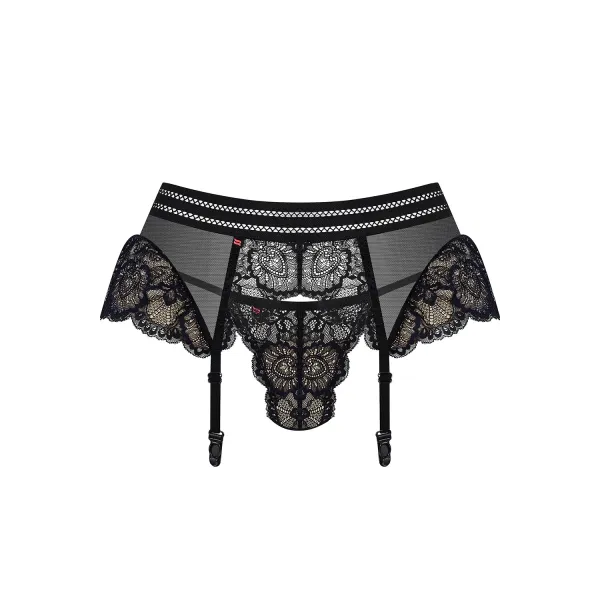 853-GAR-1 Strumpfhaltergürtel + T-String schwarz von Obsessive | Fesselliebe.de