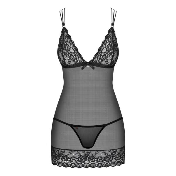 854-CHE-1 Chemise schwarz von Obsessive | Fesselliebe.de