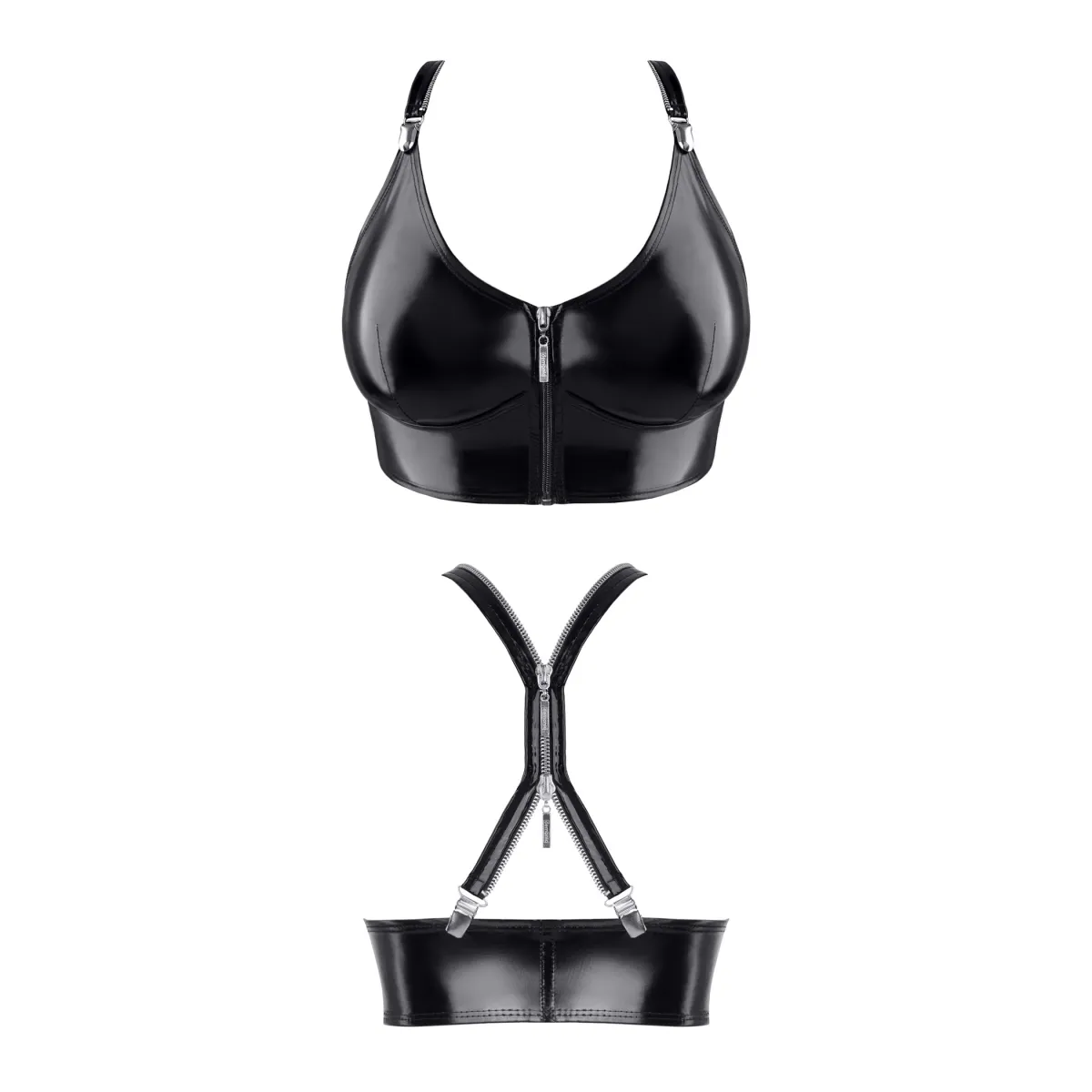 Schwarzes Damen-Top TDEike001 von Demoniq Total Domination Collection | Fesselliebe.de