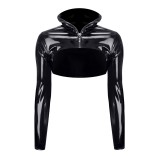 Schwarze kurze Jacke TDNele001 von Demoniq Total Domination Collection | Fesselliebe.de