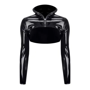 Schwarze kurze Jacke TDNele001 von Demoniq Total Domination Collection