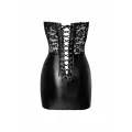 F300 Kurzes Powerwetlook Corsagen-Kleid mit Spitze von Noir Handmade