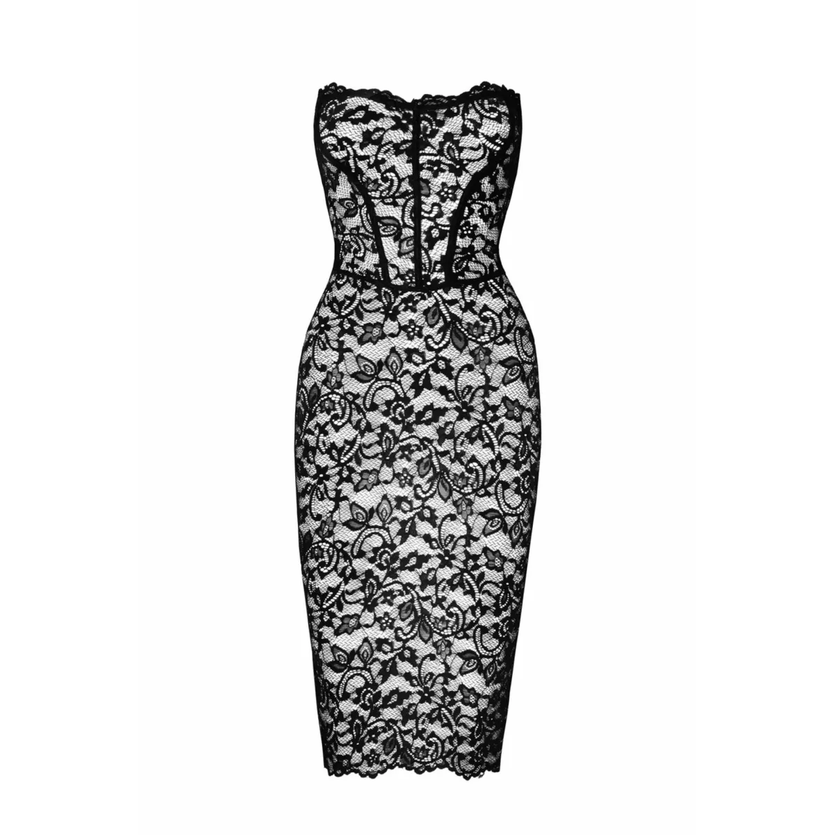 F301 halblanges Corsagen-Kleid aus Spitze von Noir Handmade | Fesselliebe.de