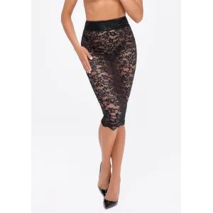 F302 halblanger Rock aus Spitze von Noir Handmade