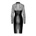 F310 halblanges Powerwetlook Kleid mit Tüll von Noir Handmade