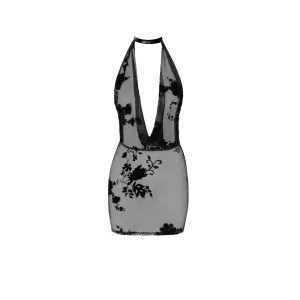 F313 Minikleid aus Netzmaterial mit Kette von Noir Handmade