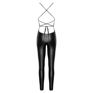 F316 Wetlook Catsuit ouvert von Noir Handmade