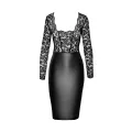 F295 halblanges Wetlook Kleid mit Spitze von Noir Handmade